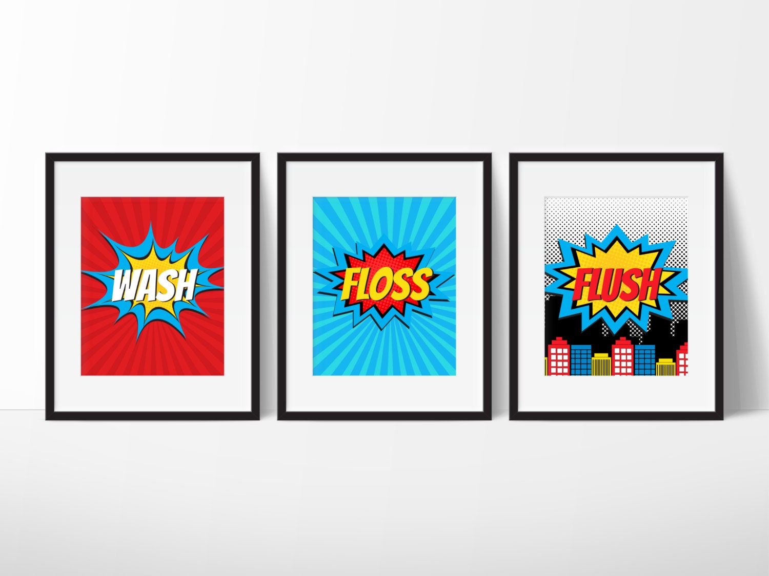 Superhero Bathroom Decor Kids Bathroom Decor Super Hero | Etsy