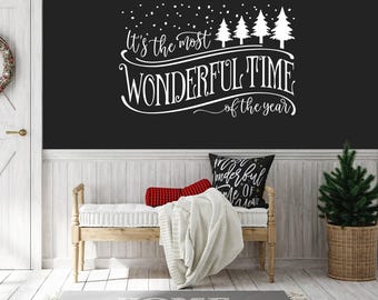 Christmas Wall Decal, "It's the Most Time of the Year" Holiday Decor
