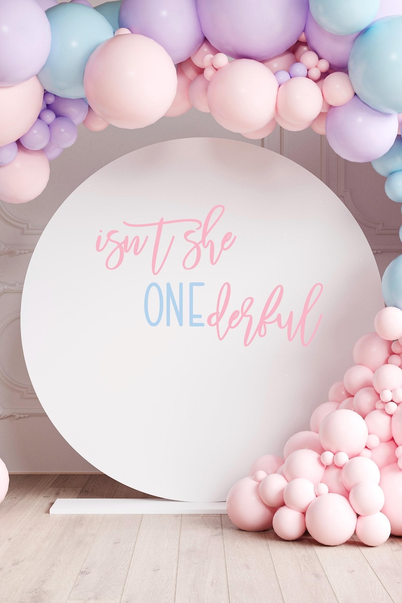 ONEderful Birthday Vinyl Decal, Girls First Birthday Party Decor image 3