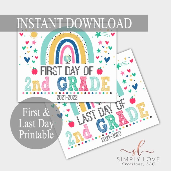 2nd Grade Sign First Day of School Printable Last Day of - Etsy New Zealand