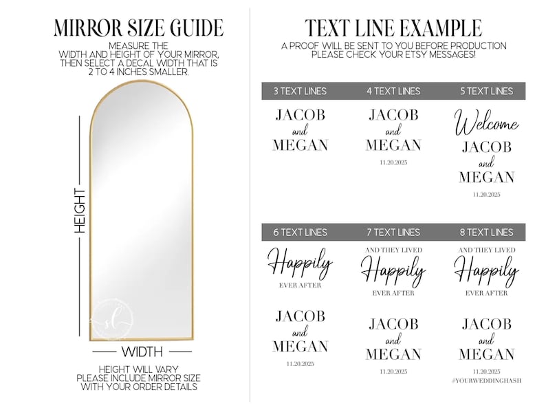 Custom Mirror Decal for Any Event, Bridal Shower Mirror Decal, Birthday Mirror Decal image 3