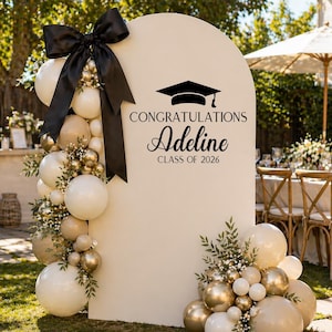 Personalized Graduation Party Decal, Congrats Grad Sign, Class of 2026 Arch or Backdrop