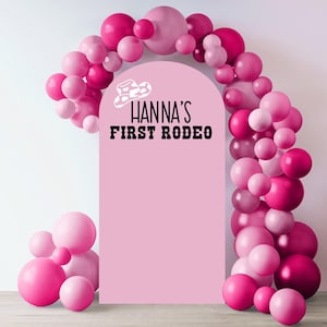 Personalized Birthday Decal for Party Balloon Arch, Girls First Rodeo Birthday Decal for 1st Birthday, Western Birthday Decor