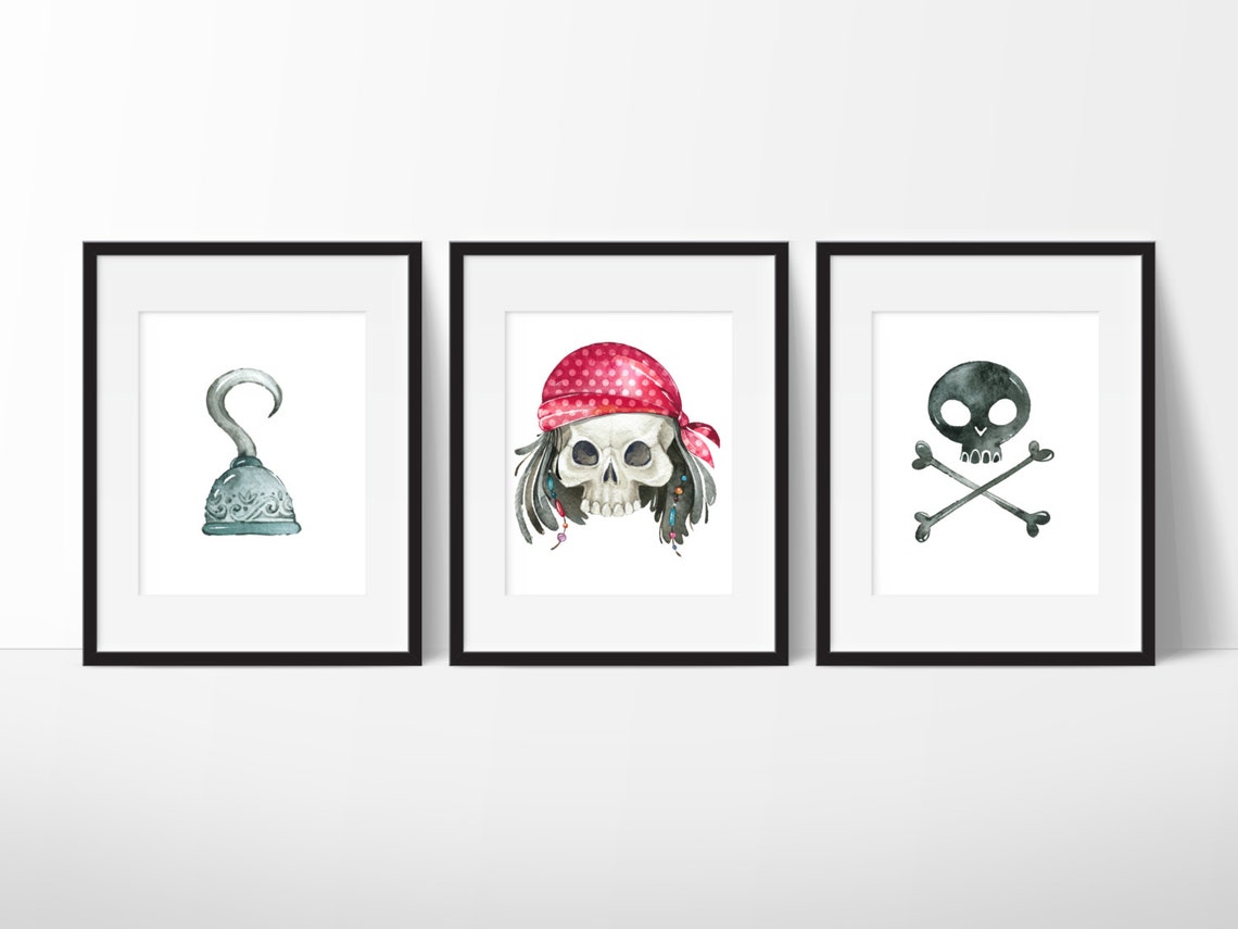 Kids Pirate Bath Art Boys Bathroom Decor Pirate Bathroom Etsy