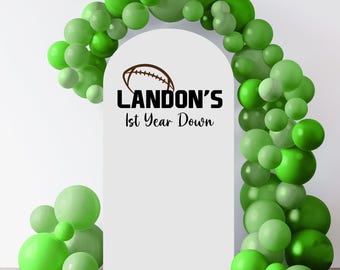 Personalized Football Birthday Balloon Arch Decal: Party Decor
