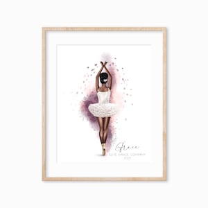 Personalized Ballerina Print, Ballet Teacher Gift, Ballet Dancer Wall Art, Gift For Ballerina, Gift for Dance Besties