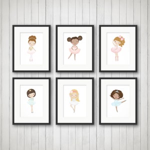 Dance Studio Wall Art, Baby Girl Nursery Art, Ballerina Nursery Art Print, Ballet Dancer Nursery Art, Girls Room Decor image 1