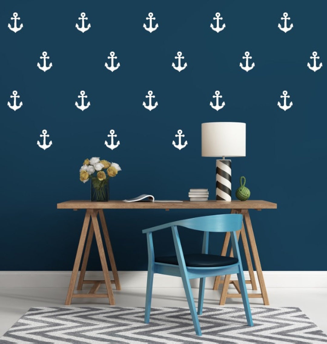Anchor Wall Decals Anchor Decals Nautical Wall Mural Decal Etsy