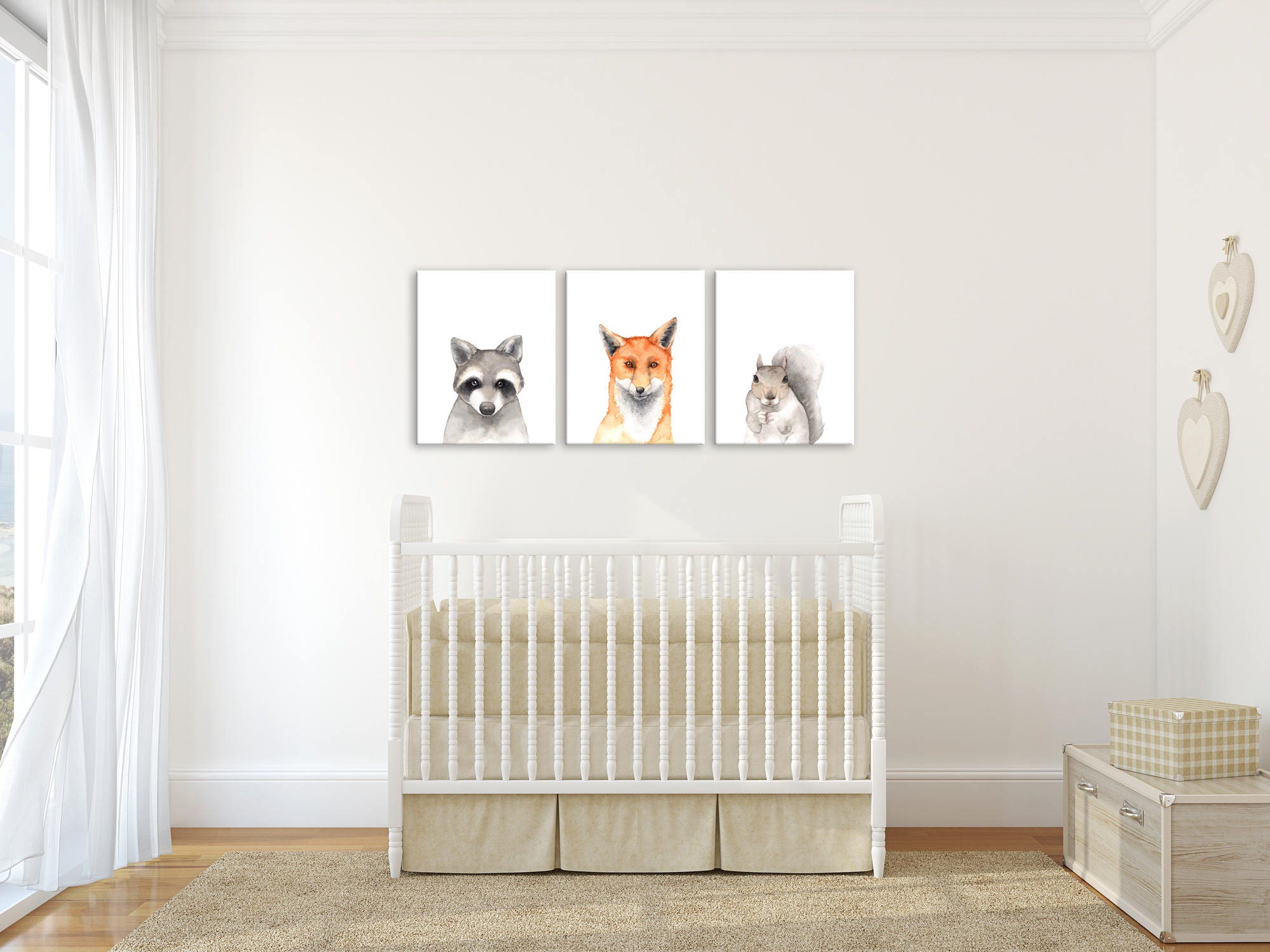 Forest Animal Prints Baby Nursery Art Woodland Nursery Etsy México