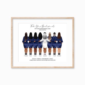 Personalized Bridesmaid Print, Bridal Party Keepsake