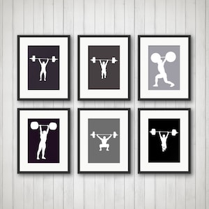 Male weightlifting wall art prints.