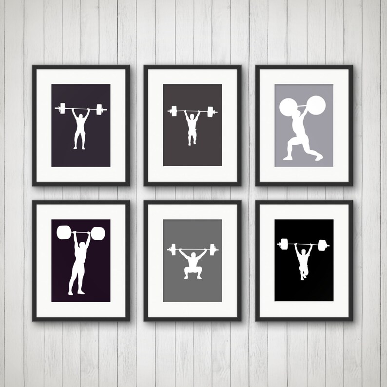 Male weightlifting wall art prints.
