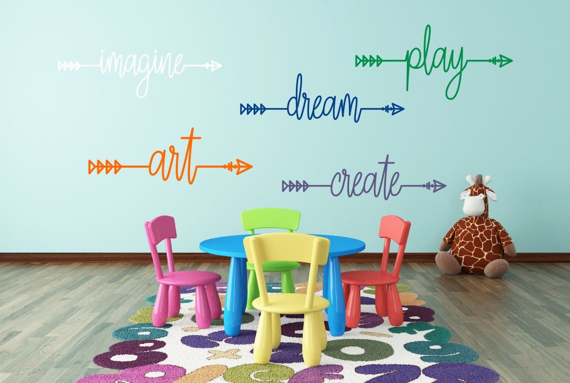 Playroom Wall Decal Create Wall Decal Inspirational Wall Etsy
