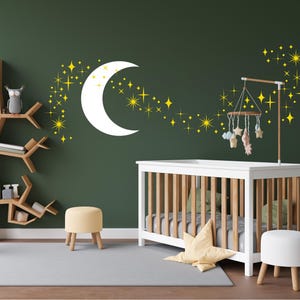 Moon and Stars Vinyl Decal – Nursery Wall Stickers - Etsy