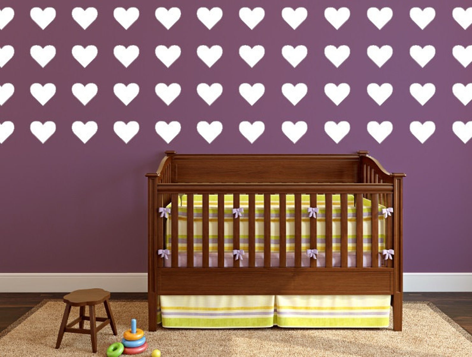 Hearts Wall Decals Hearts Decals Nursery Wall Decal Etsy