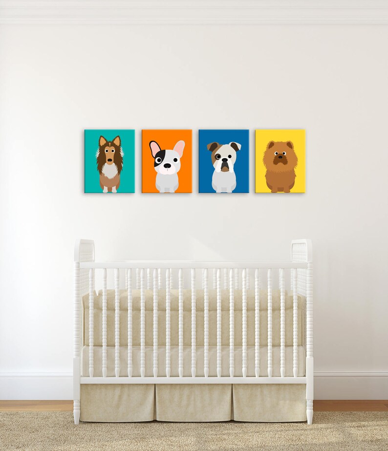 Dog Kids Wall Art Dog Kids Art Pet Lovers Gift Dog Nursery Etsy