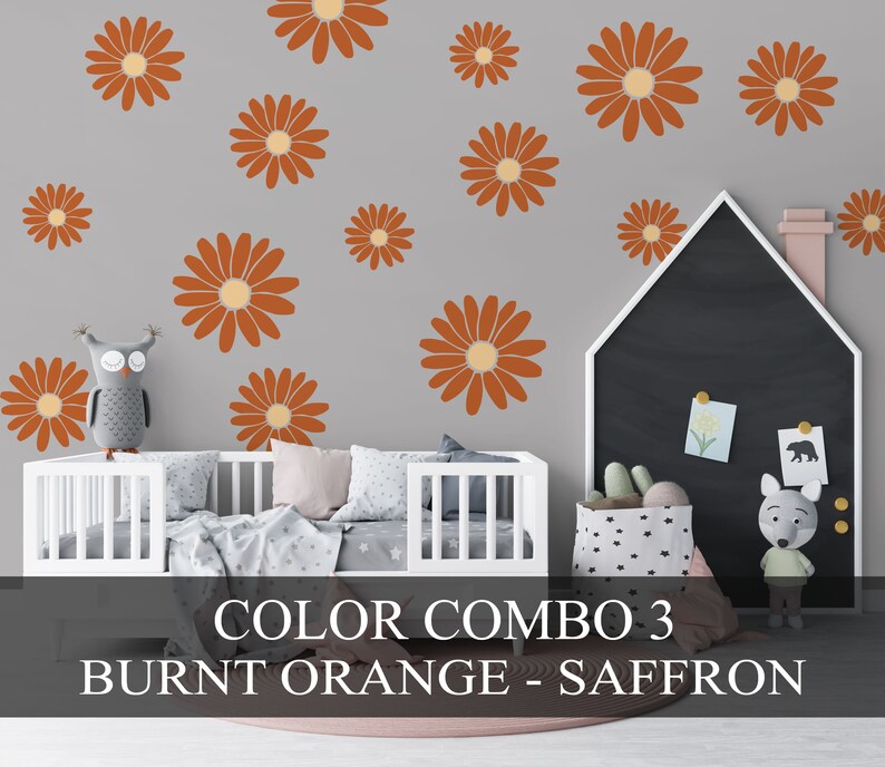 Large Daisy Wall Decals Flower Wall Decals Girls Room Decor Etsy