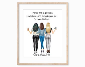 Personalized Friend Print, Custom Friendship Gift