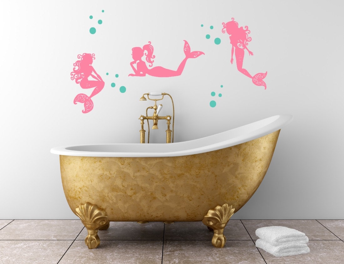 Bubble Wall Kids Bathroom Decor Decals Colorful Stickers Ocean Bubble  Decorations Mermaid Wall Decor Under The Sea Birthday Party Decorations  Bubble Stickers, image size:1099x846