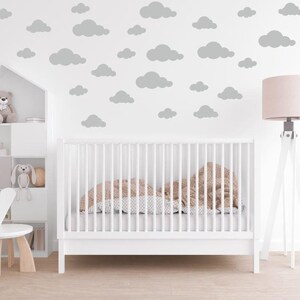 Cloud Wall Decals: Nursery Decor, Set of 25 Vinyl Stickers