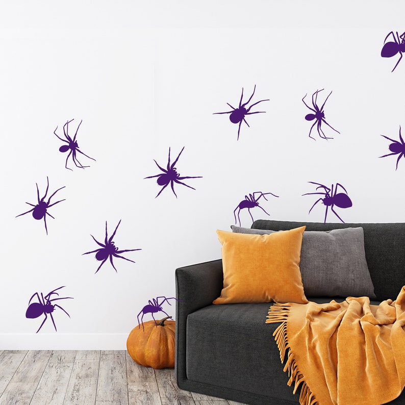 Large Spider Wall Decals Spiders Vinyl Sticker Halloween Decor Halloween Wall Decals Spiders Wall Decals Spooky Decals image 3