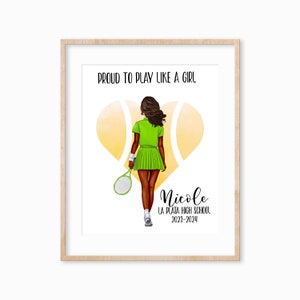 Personalized Teen Girl Tennis Print, Tennis Team Gift, Best Friend Tennis Gift, Tennis Player Gift, Tennis Gifts for Woman, Tennis Partner