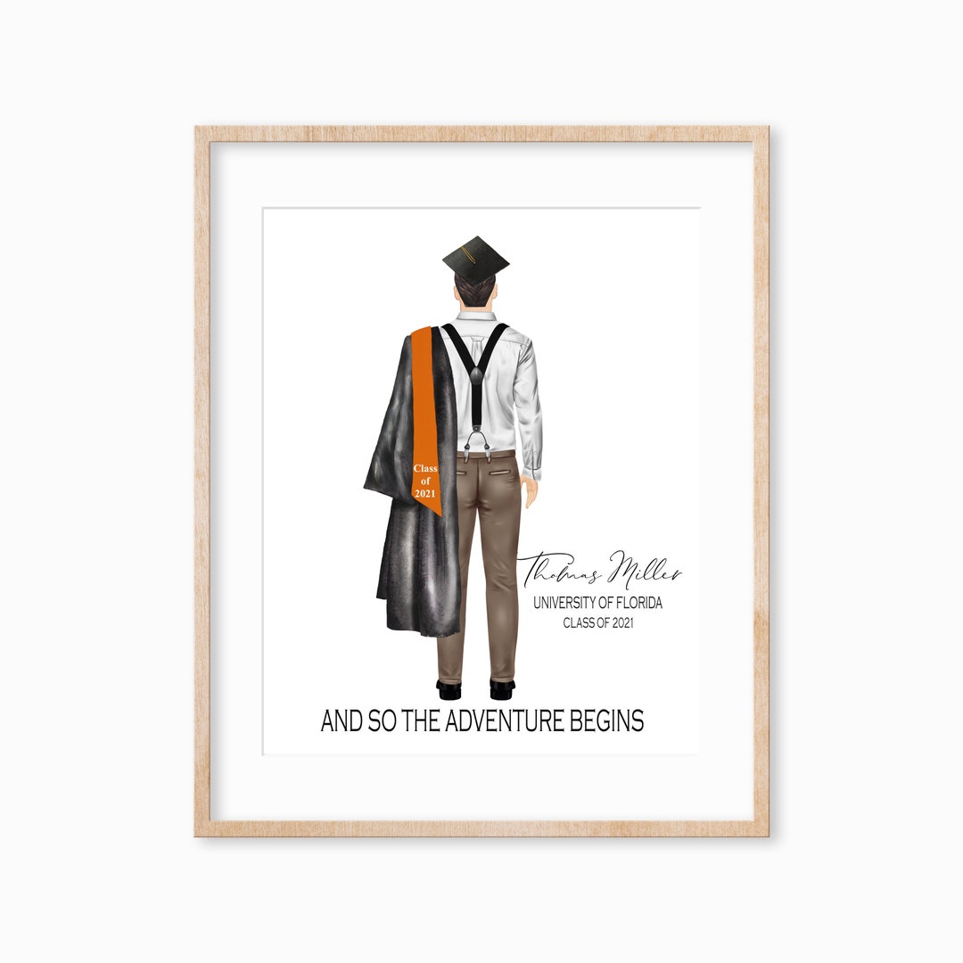 Custom Graduation Gift for Him, Pandemic Grad Gift, Graduation Portrait ...