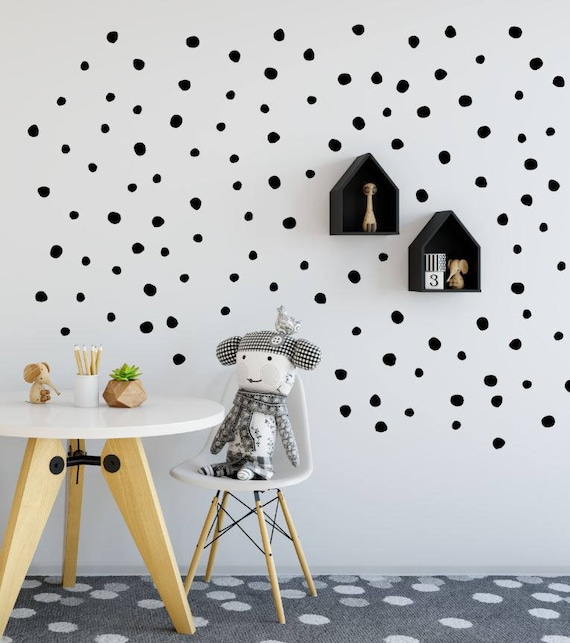 hand drawn dot decals polka dot wall decal spots wall | etsy