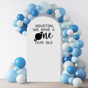 Outer Space First Birthday Vinyl Decal, Balloon Arch Decor