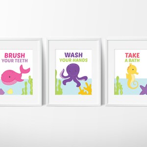 Sea Bathroom Decor Kids Ocean Bathroom Kids Bathroom Art - Etsy