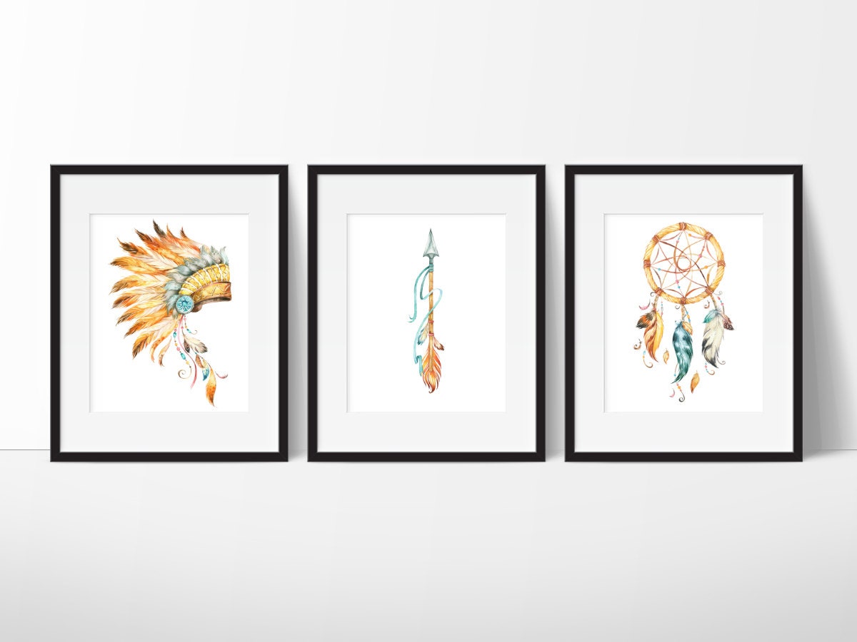 Native American Indian Animal Dream Catcher Wall Picture 8x10 Art Print