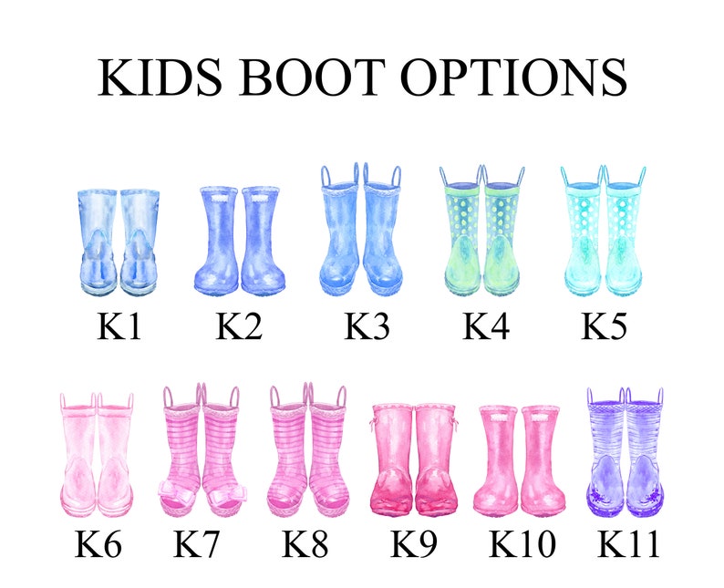 Personalized Family Rain Boots Print, Christmas Gift for Mom, Welly Boot Family, Personalize Gift Mom image 6