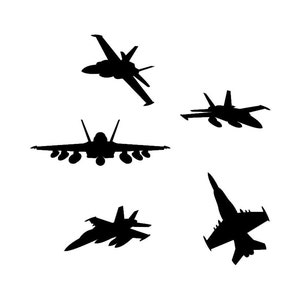 Fighter Jet Plane Wall Stickers, Plane Wall Decals, Fighter Jet decals, Pilot Decal, Set of 15 image 3