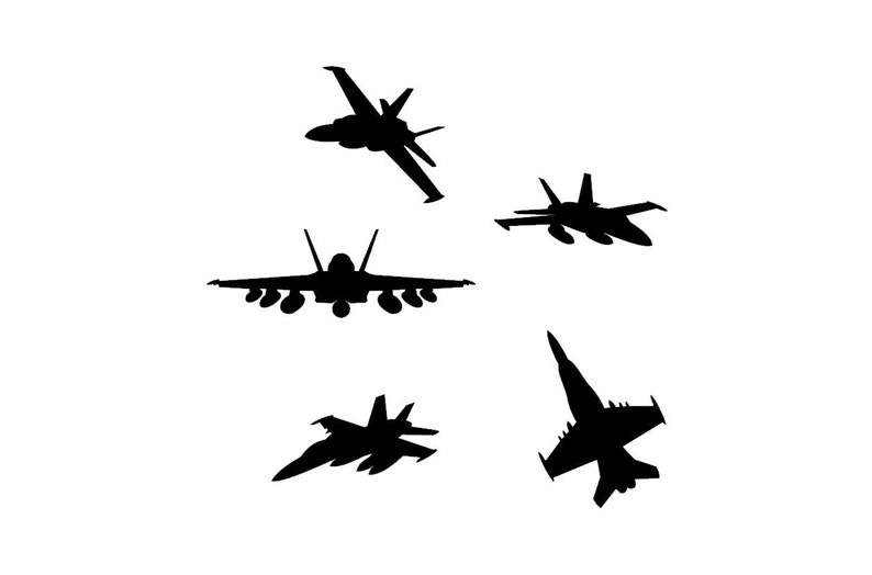 Fighter Jet Plane Wall Stickers, Plane Wall Decals, Fighter Jet decals, Pilot Decal, Set of 15 image 3