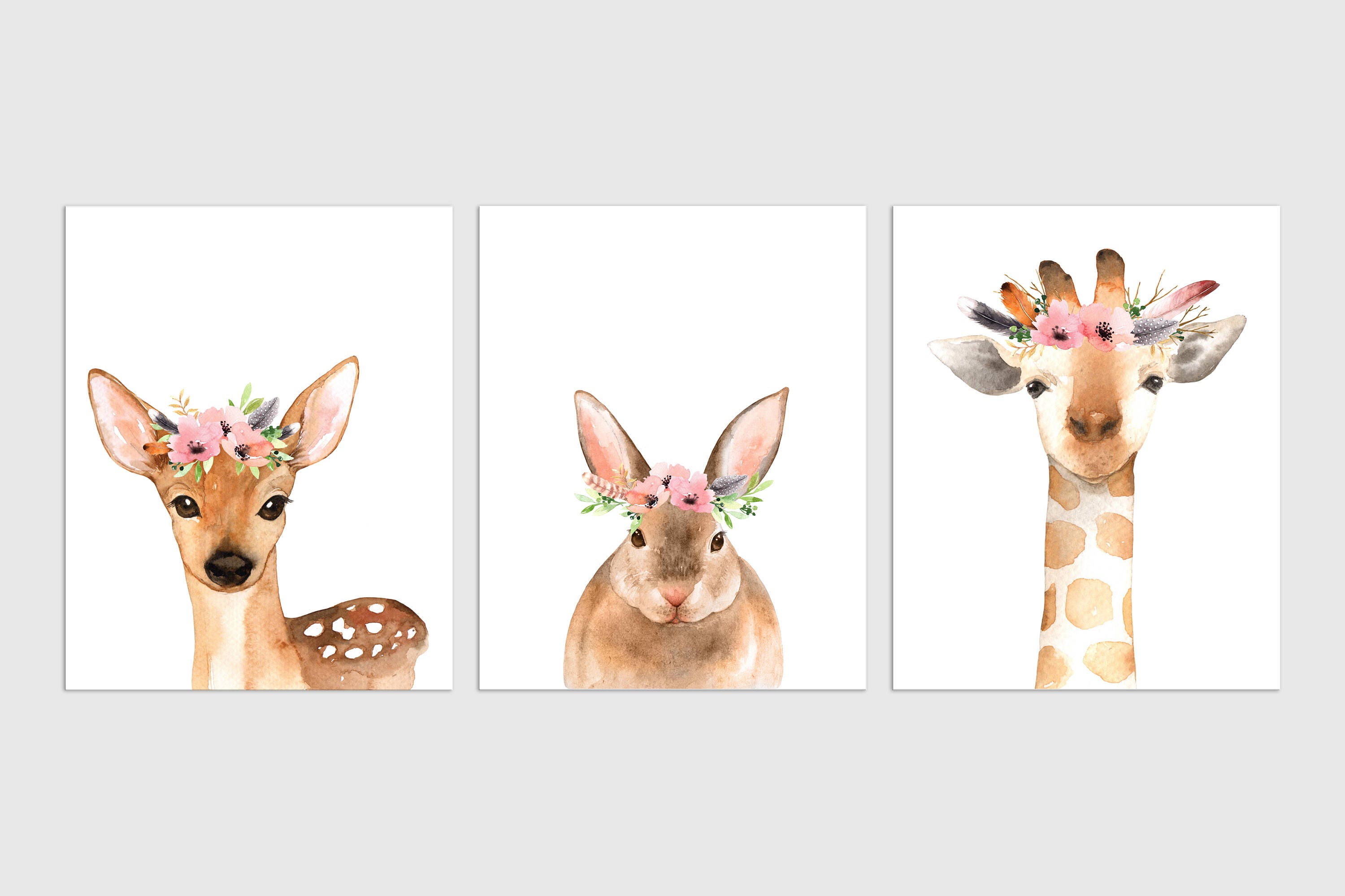 Forest Animal Prints Baby Nursery Art Woodland Nursery Etsy México
