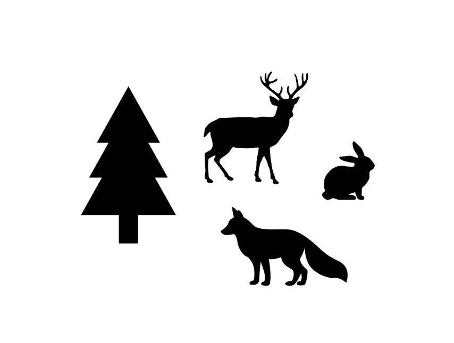 Woodland Wall Decal Forest Wall Decal Deer Wall Decal Etsy