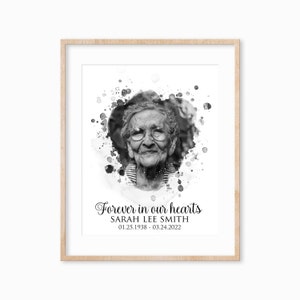 Loss of Mother Gift, Watercolor Portrait In Loving Memory Gift, Deceased Loved One Portrait from Photo