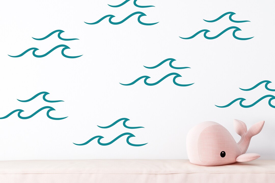 Ocean Waves Wall Decals, Beach Nursery Decal, Beach House Wall Decor