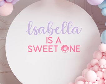 Sweet One Balloon Arch Decal, Girls Birthday Party Decor, Personalized Name Birthday Decal for Party