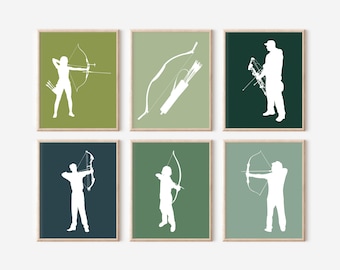 Archery Silhouette Print – Customizable Sports Nursery Decor