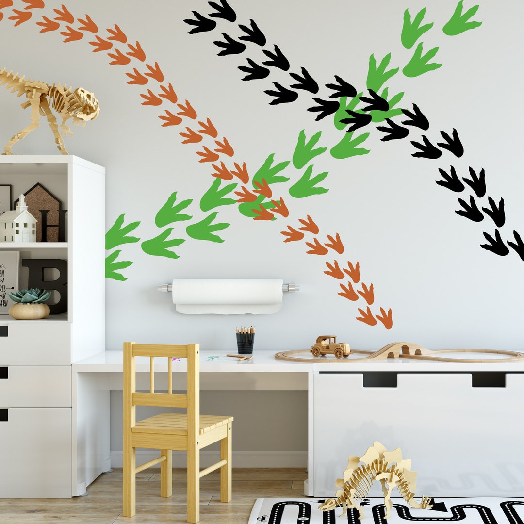 Dinosaur Feet Decal Dinosaur Footprints Wall Decal Trex Etsy