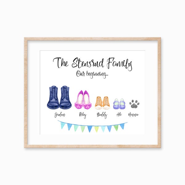 Custom Family Shoe Print: Personalized Keepsake Gift