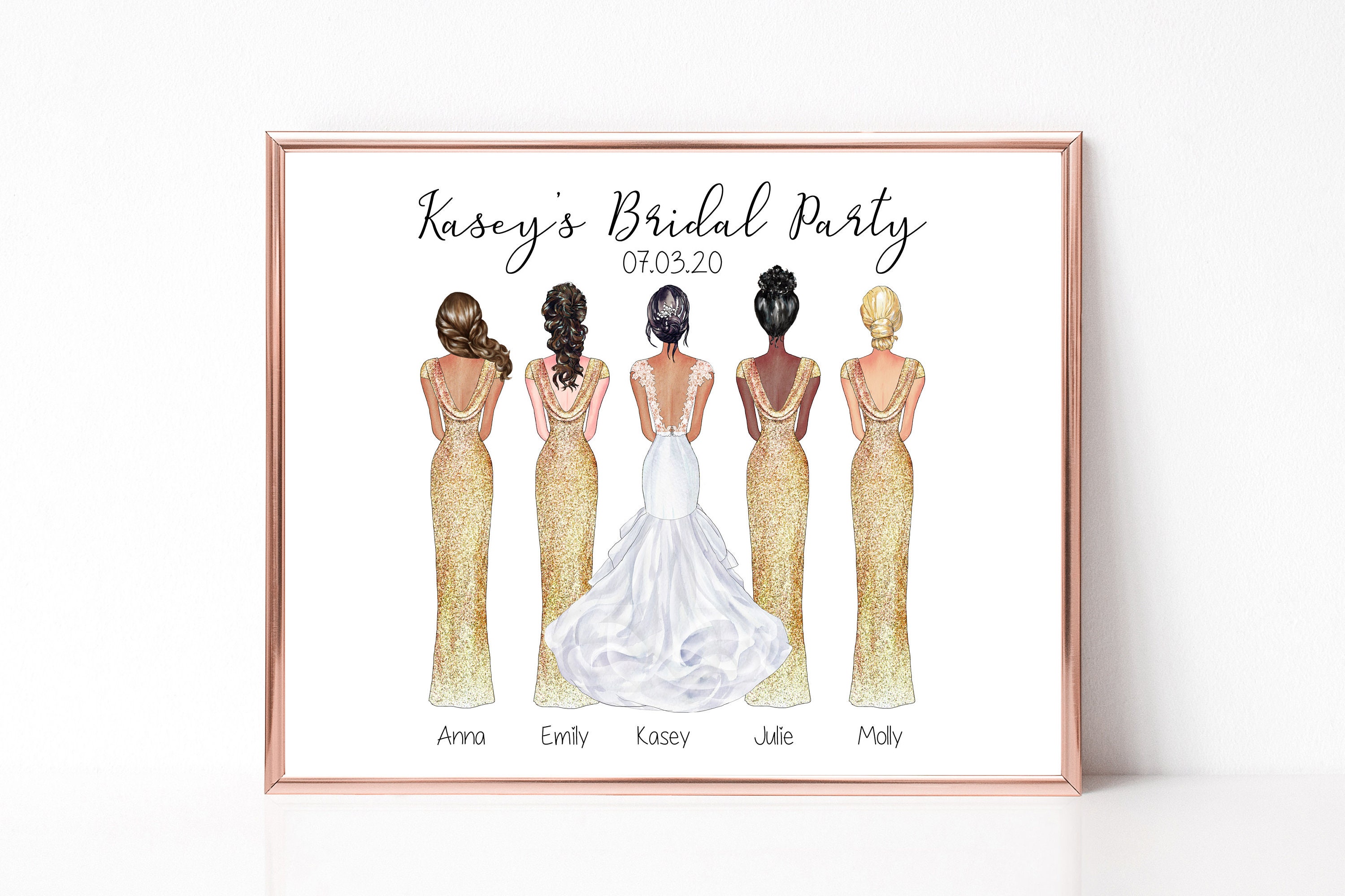 Personalized Bridal Party Print Gifts for Bride Wedding Etsy