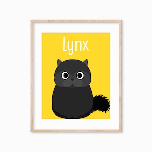 Personalized Cat Wall Art Print, Cat Lover Gifts, Kitten Wall Decor