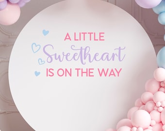 Valentine's Baby Shower Balloon Arch Decal, A Little Sweetheart is On the Way Party Decor, Valentine Themed Baby Shower