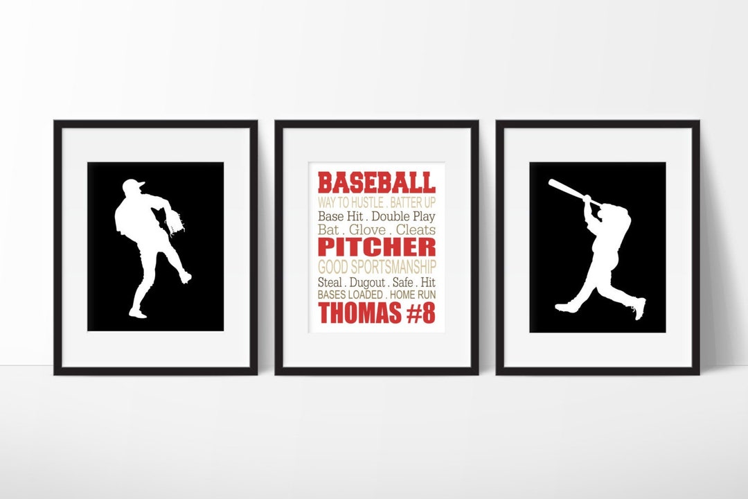 Baseball Wall Decor Baseball Decor Personalized Baseball Print Playroom