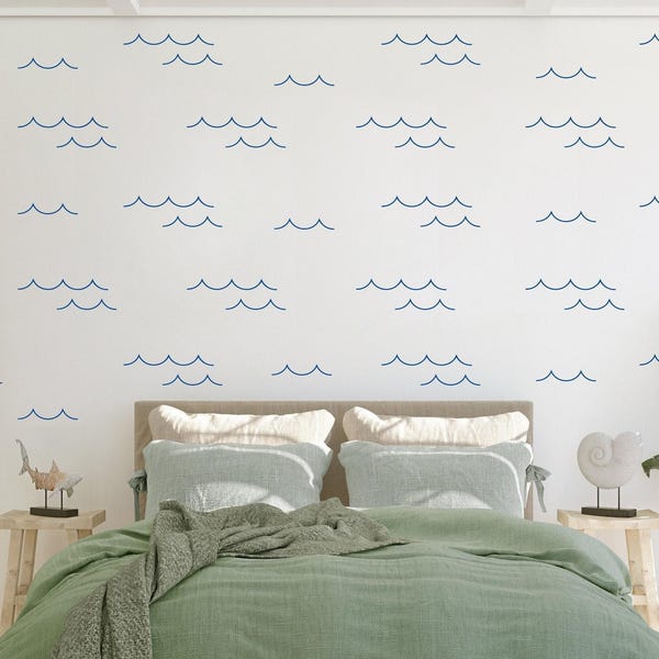 Ocean Waves Wall Decals: Beach House Nursery Decor