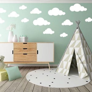 Cloud Wall Decals, Nursery Decor, Set of 25