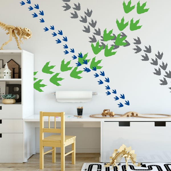 Dinosaur Footprints Wall Decal, Kids Room Decor