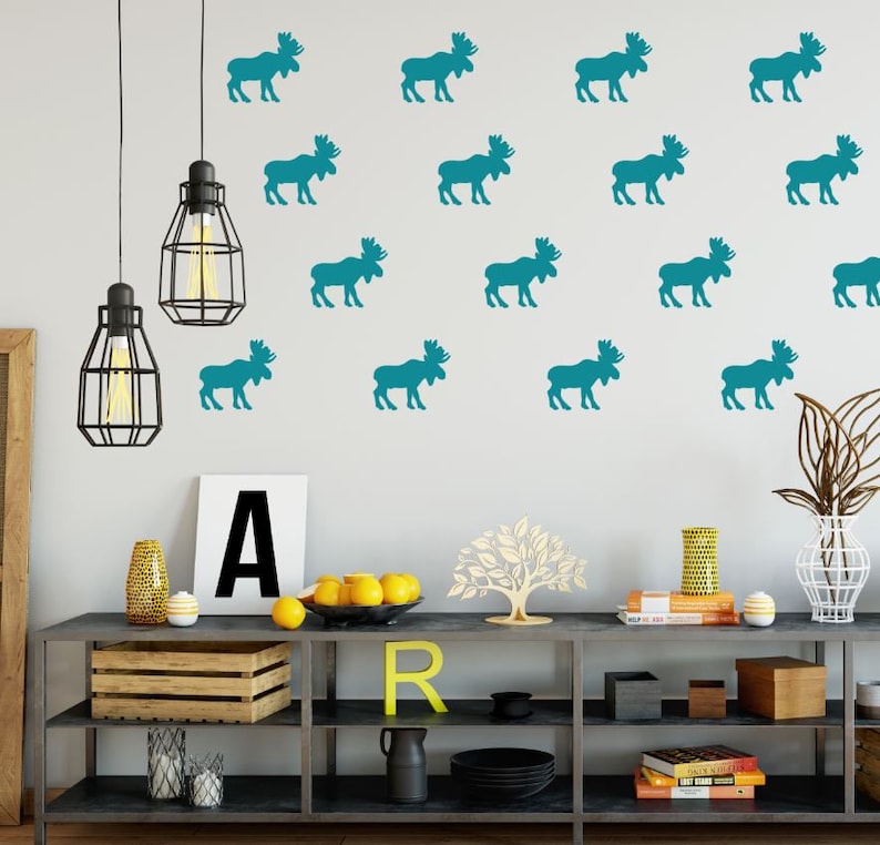 Moose Wall Decal Moose Theme Nursery Cabin Decor Etsy